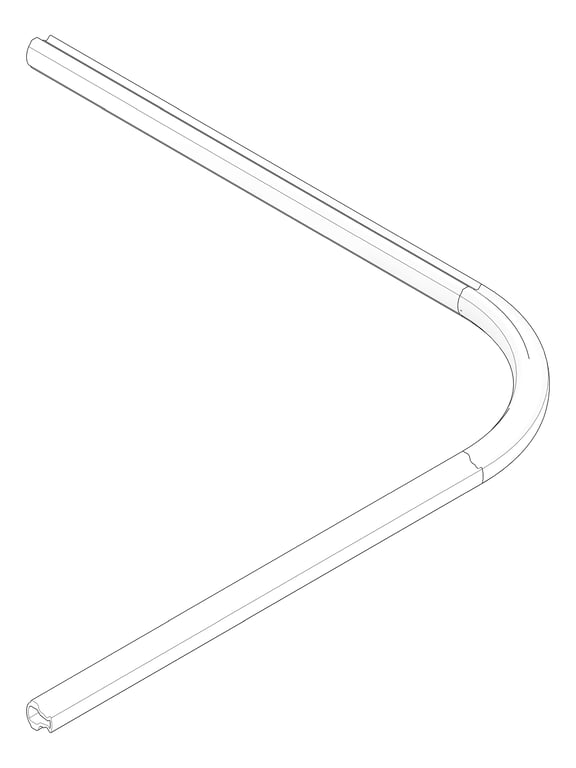 3D Documentation Image of FallProtection RigidRail Kattsafe Stealth SideMount Curve VaryingRadius
