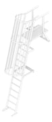 3D Documentation Image of Ladder Rung Kattsafe Angled Caged