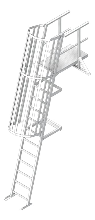Ladder Rung Kattsafe Angled Caged