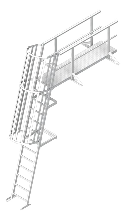 Navigate to Ladder Rung Kattsafe Angled Caged AccessKit