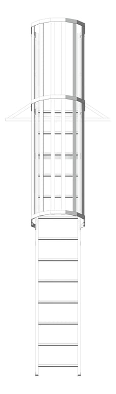 Front Image of Ladder Rung Kattsafe Angled Caged AccessKit
