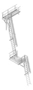 3D Shaded Image of Ladder Rung Kattsafe Angled Caged AccessPlatform