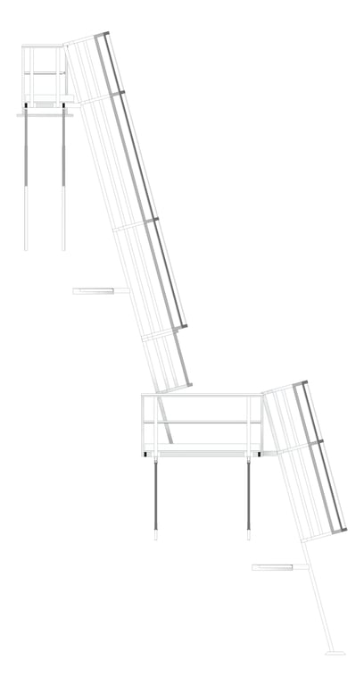 Front Image of Ladder Rung Kattsafe Angled Caged AccessPlatform