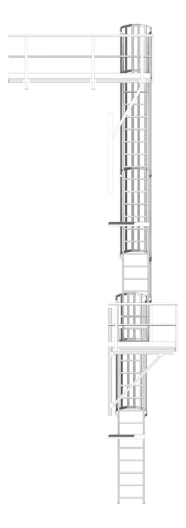 Left Image of Ladder Rung Kattsafe Angled Caged AccessPlatform