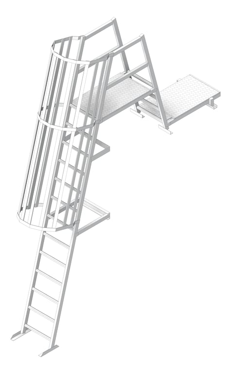Ladder Rung Kattsafe Angled Caged ParapetPlatform