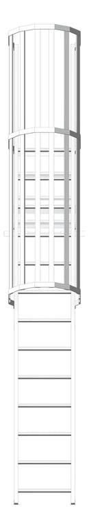 Front Image of Ladder Rung Kattsafe Angled Caged ParapetPlatform