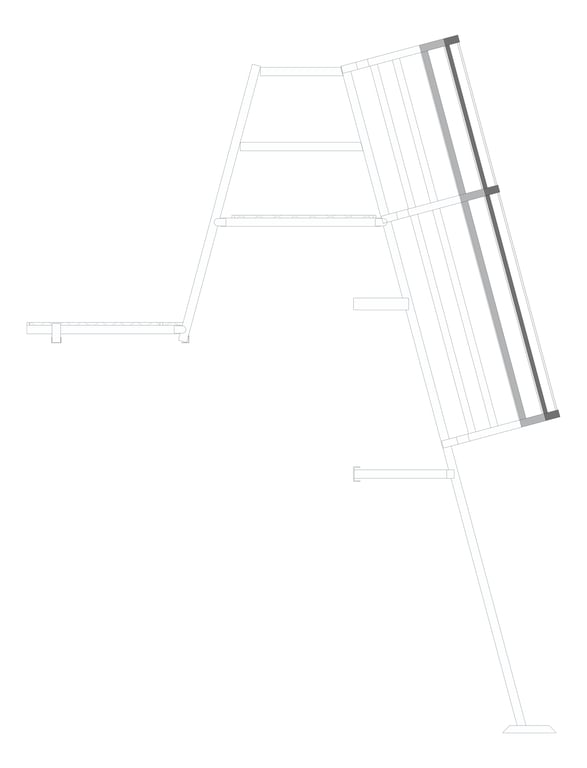 Left Image of Ladder Rung Kattsafe Angled Caged ParapetPlatform