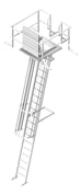 3D Shaded Image of Ladder Rung Kattsafe Angled Caged RoofAccessHatch
