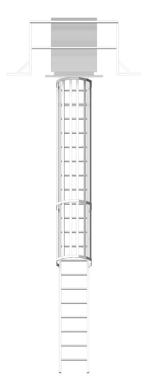 Front Image of Ladder Rung Kattsafe Angled Caged RoofAccessHatch