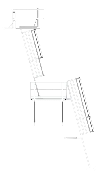 Front Image of Ladder Rung Kattsafe Angled Caged RoofAccessHatch Midway
