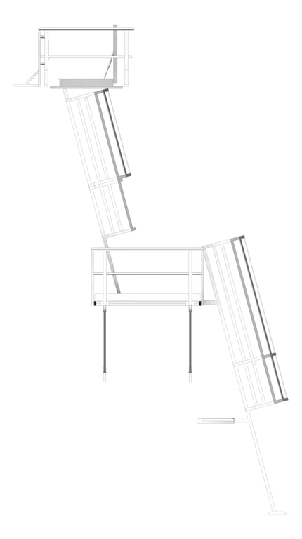 Front Image of Ladder Rung Kattsafe Angled Caged RoofAccessHatch Midway