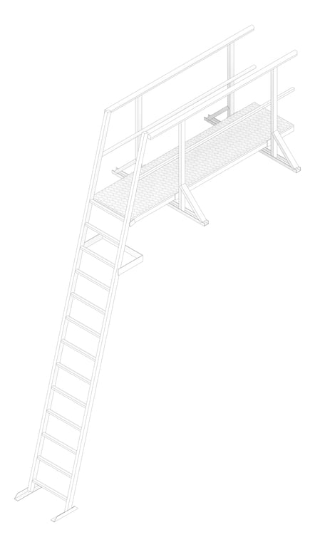 3D Documentation Image of Ladder Rung Kattsafe Angled Mini AccessKit