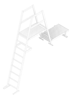 3D Documentation Image of Ladder Rung Kattsafe Angled Mini ParapetPlatform