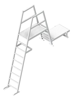 3D Shaded Image of Ladder Rung Kattsafe Angled Mini ParapetPlatform