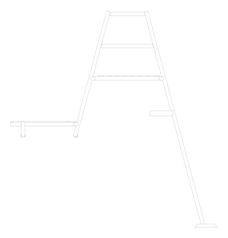 Left Image of Ladder Rung Kattsafe Angled Mini ParapetPlatform