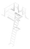 3D Documentation Image of Ladder Rung Kattsafe Angled Mini RoofAccessHatch