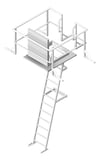 3D Shaded Image of Ladder Rung Kattsafe Angled Mini RoofAccessHatch