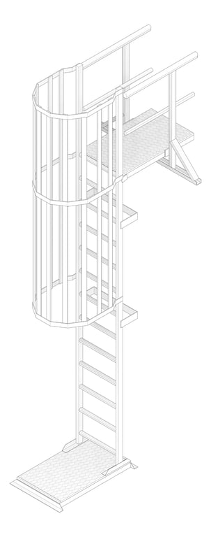 3D Documentation Image of Ladder Rung Kattsafe Vertical Caged