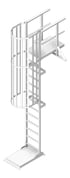 3D Shaded Image of Ladder Rung Kattsafe Vertical Caged