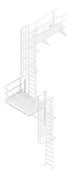 3D Documentation Image of Ladder Rung Kattsafe Vertical Caged AccessKit Midway