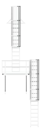 Front Image of Ladder Rung Kattsafe Vertical Caged AccessKit Midway