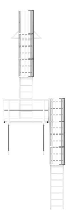 Front Image of Ladder Rung Kattsafe Vertical Caged AccessKit Midway