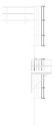 Left Image of Ladder Rung Kattsafe Vertical Caged AccessKit Midway