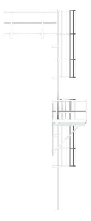 Left Image of Ladder Rung Kattsafe Vertical Caged AccessKit Midway