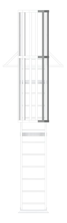 Front Image of Ladder Rung Kattsafe Vertical Caged