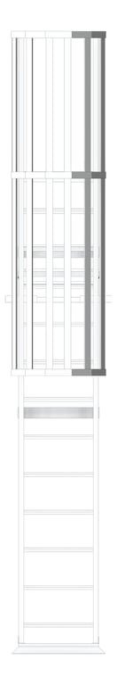 Front Image of Ladder Rung Kattsafe Vertical Caged ParapetPlatform