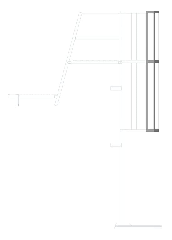 Left Image of Ladder Rung Kattsafe Vertical Caged ParapetPlatform