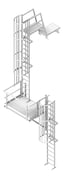 3D Shaded Image of Ladder Rung Kattsafe Vertical Caged ParapetPlatform Midway