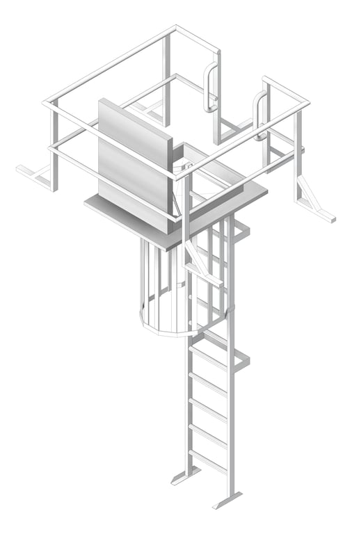 Navigate to Ladder Rung Kattsafe Vertical Caged RoofAccessHatch