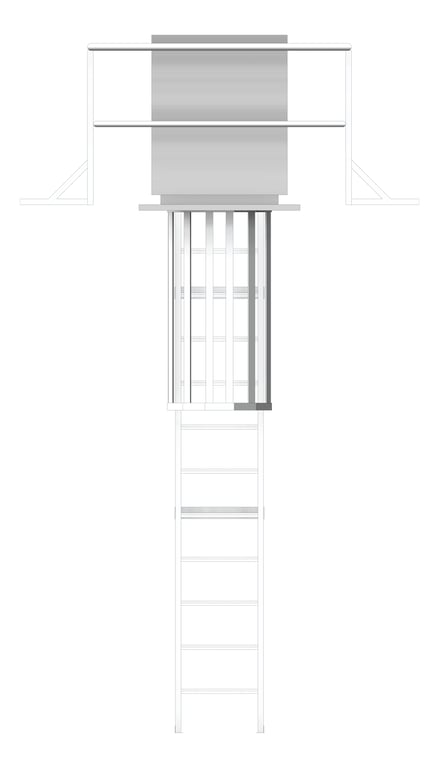 Front Image of Ladder Rung Kattsafe Vertical Caged RoofAccessHatch