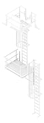 3D Documentation Image of Ladder Rung Kattsafe Vertical Caged RoofAccessHatch Midway