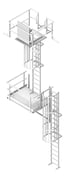 3D Shaded Image of Ladder Rung Kattsafe Vertical Caged RoofAccessHatch Midway