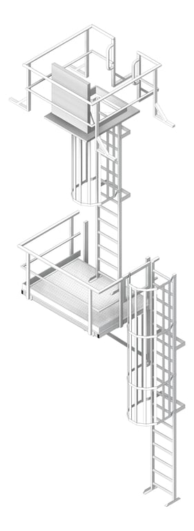 Navigate to Ladder Rung Kattsafe Vertical Caged RoofAccessHatch Midway