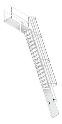 3D Shaded Image of Ladder Step Kattsafe WithPlatform