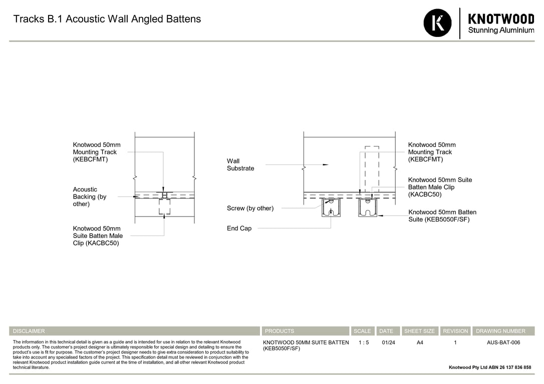 Navigate to AUS-BAT-006 - Tracks B-1 Acoustic Wall Angled Battens