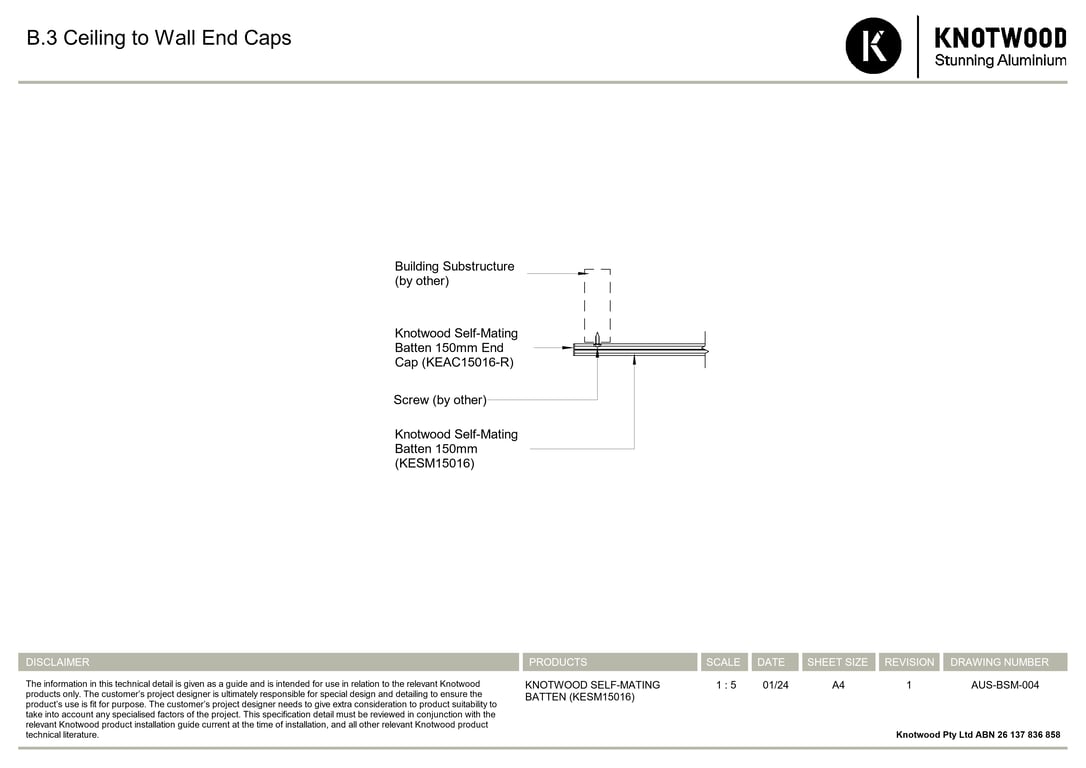 Navigate to AUS-BSM-004 - B-3 Ceiling to Wall End Caps