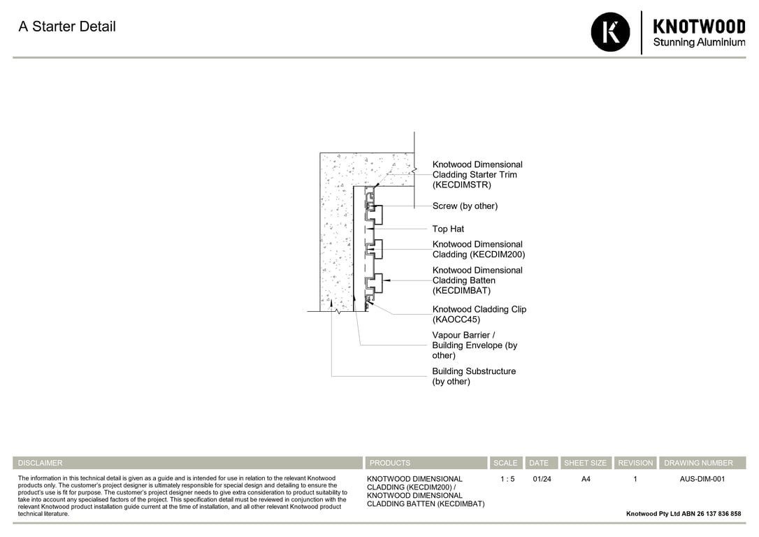 AUS-DIM-001 - A Starter Detail