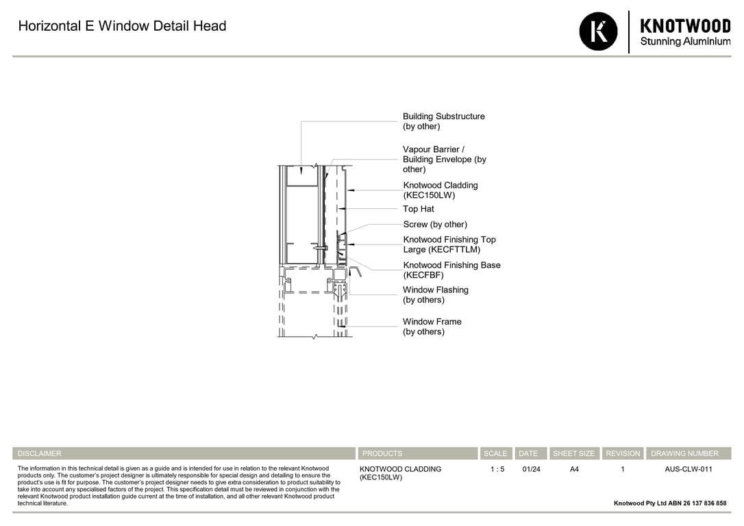 Navigate to AUS-CLW-011 - Horizontal E Window Detail Head