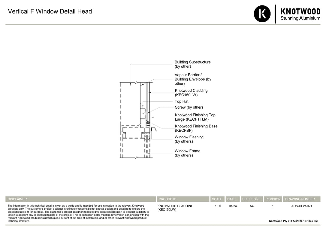 Navigate to AUS-CLW-021 - Vertical F Window Detail Head