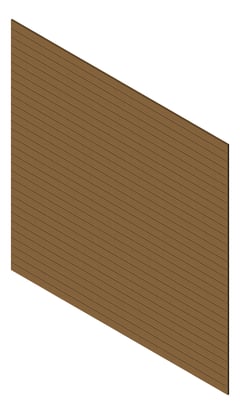 3D Presentation Image of Cladding Aluminium Knotwood Traditional Horizontal 100Flat Iroko