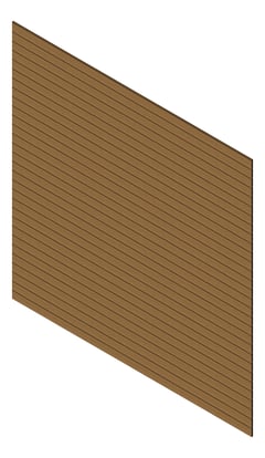 3D Presentation Image of Cladding Aluminium Knotwood Traditional Horizontal 100Shadowline Iroko