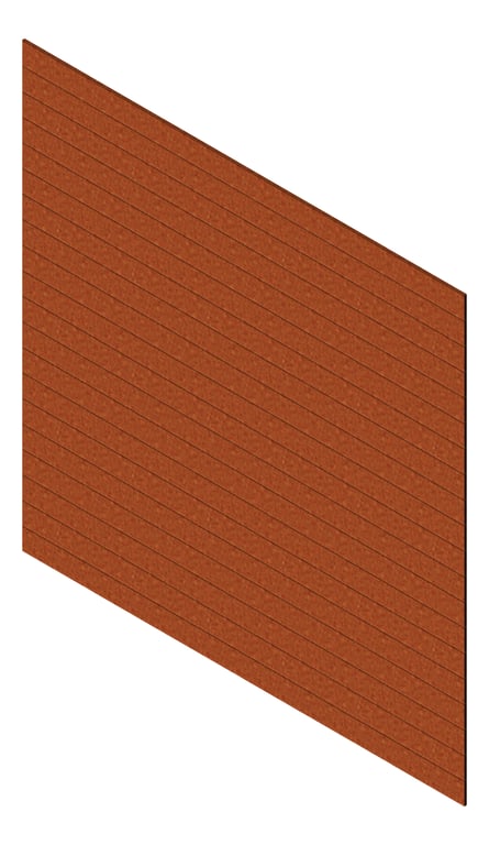 3D Presentation Image of Cladding Aluminium Knotwood Traditional Horizontal 150Flat AmberRust