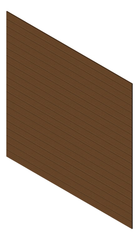 3D Presentation Image of Cladding Aluminium Knotwood Traditional Horizontal 150Flat Chestnut