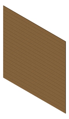 3D Presentation Image of Cladding Aluminium Knotwood Traditional Horizontal 150Flat Iroko