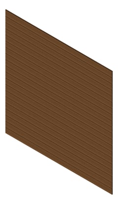 3D Presentation Image of Cladding Aluminium Knotwood Traditional Horizontal 150Shadowline Chestnut