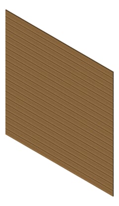 3D Presentation Image of Cladding Aluminium Knotwood Traditional Horizontal 150Shadowline Iroko